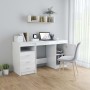 Glänzend weißer Schreibtisch aus Holzwerkstoff, 140 x 50 x 76 cm von vidaXL, Schreibtische - Ref: Foro24-3054786, Preis: 187,...