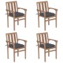 Stackable garden chairs 4 pcs solid teak wood with cushions by vidaXL, Garden chairs - Ref: Foro24-3073394, Price: 500,64 €, ...