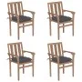 Stackable garden chairs 4 pcs solid teak wood with cushions by vidaXL, Garden chairs - Ref: Foro24-3073394, Price: 490,40 €, ...