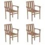 Stackable garden chairs 4 pcs solid teak wood with cushions by vidaXL, Garden chairs - Ref: Foro24-3073394, Price: 490,40 €, ...