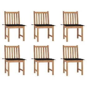 Garden chairs 6 units with solid teak wood cushions by vidaXL, Garden chairs - Ref: Foro24-3073122, Price: 661,24 €, Discount: %