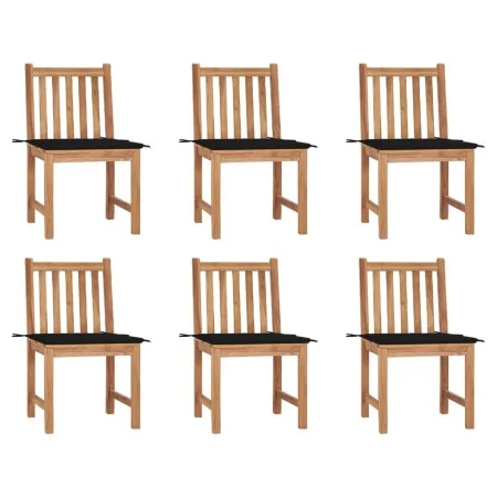 Gartenstühle 6 Einheiten mit massiven Teakholzkissen von vidaXL, Gartenstühle - Ref: Foro24-3073122, Preis: 661,18 €, Rabatt: %