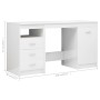 Glänzend weißer Schreibtisch aus Holzwerkstoff, 140 x 50 x 76 cm von vidaXL, Schreibtische - Ref: Foro24-3054786, Preis: 187,...