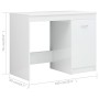 Glänzend weißer Schreibtisch aus Holzwerkstoff, 140 x 50 x 76 cm von vidaXL, Schreibtische - Ref: Foro24-3054786, Preis: 187,...