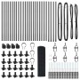 Reja con postes Gris 1 x 50 m Acero