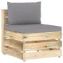 Ecksofa mit grau imprägnierten Holzkissen von vidaXL, Modulare Sofas für den Außenbereich - Ref: Foro24-3074508, Preis: 100,2...