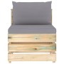 Ecksofa mit grau imprägnierten Holzkissen von vidaXL, Modulare Sofas für den Außenbereich - Ref: Foro24-3074508, Preis: 91,61...