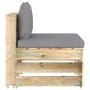 Ecksofa mit grau imprägnierten Holzkissen von vidaXL, Modulare Sofas für den Außenbereich - Ref: Foro24-3074508, Preis: 100,2...