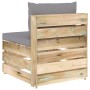 Ecksofa mit grau imprägnierten Holzkissen von vidaXL, Modulare Sofas für den Außenbereich - Ref: Foro24-3074508, Preis: 91,61...
