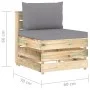 Sectional central sofa with gray impregnated wood cushions by vidaXL, Modular outdoor sofas - Ref: Foro24-3074508, Price: 100...