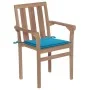 Stackable garden chairs 4 pcs solid teak wood with cushions by vidaXL, Garden chairs - Ref: Foro24-3073383, Price: 491,83 €, ...