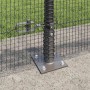Reja con postes Gris 0.4 x 100 m Acero