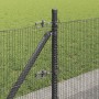 Reja con postes Gris 0.4 x 100 m Acero