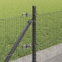 Reja con postes Gris 0.5 x 100 m Acero
