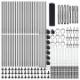 Reja con postes Gris 0.5 x 100 m Acero
