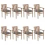 Stackable garden chairs 8 pcs solid teak wood with cushions by vidaXL, Garden chairs - Ref: Foro24-3073449, Price: 1,00 €, Di...