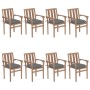 Stapelbare Gartenstühle 8 Stück aus massivem Teakholz mit Kissen von vidaXL, Gartenstühle - Ref: Foro24-3073449, Preis: 1,00 ...