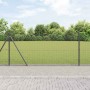 Reja con postes Gris 1 x 100 m Acero