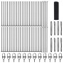 Reja con postes Gris 1 x 100 m Acero