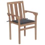 Stackable garden chairs 6 pcs solid teak wood with cushions by vidaXL, Garden chairs - Ref: Foro24-3073406, Price: 773,07 €, ...