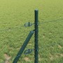 Reja con postes Verde 0.5 x 10 m Acero recubierto de PVC