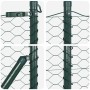 Reja con postes Verde 0.5 x 10 m Acero recubierto de PVC