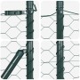 Reja con postes Verde 0.5 x 10 m Acero recubierto de PVC