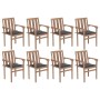 Stackable garden chairs 8 pcs solid teak wood with cushions by vidaXL, Garden chairs - Ref: Foro24-3073433, Price: 1,00 €, Di...