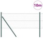 Reja con postes Verde 0.6 x 10 m Acero recubierto de PVC
