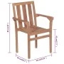 Stackable garden chairs 8 pcs solid teak wood with cushions by vidaXL, Garden chairs - Ref: Foro24-3073433, Price: 1,00 €, Di...