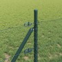 Reja con postes Verde 0.8 x 10 m Acero recubierto de PVC