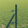 Reja con postes Verde 0.8 x 10 m Acero recubierto de PVC