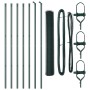 Reja con postes Verde 1 x 10 m Acero recubierto de PVC