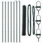 Reja con postes Verde 1.4 x 10 m Acero recubierto de PVC