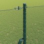 Reja con postes Verde 1.5 x 10 m Acero recubierto de PVC