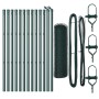 Reja con postes Verde 0.5 x 25 m Acero recubierto de PVC