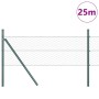 Reja con postes Verde 0.8 x 25 m Acero recubierto de PVC
