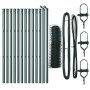 Reja con postes Verde 0.8 x 25 m Acero recubierto de PVC