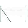 Reja con postes Verde 0.8 x 25 m Acero recubierto de PVC