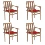 Stackable garden chairs 4 pcs solid teak wood with cushions by vidaXL, Garden chairs - Ref: Foro24-3073385, Price: 503,02 €, ...