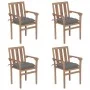 Stackable garden chairs, set of 4, made of solid teak wood with cushions. by vidaXL, Garden chairs - Ref: Foro24-3073395, Pri...