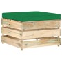 Muebles de jardín 9 piezas con cojines madera impregnada verde