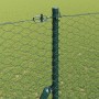 Reja con postes Verde 1.6 x 25 m Acero recubierto de PVC