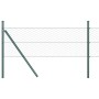 Reja con postes Verde 0.6 x 50 m Acero recubierto de PVC