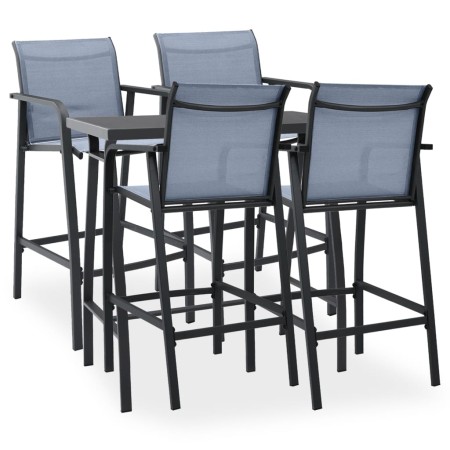 Stehtisch und Garten-Barhocker 5 Stück schwarz und grau von vidaXL, Gartensets - Ref: Foro24-3073577, Preis: 407,03 €, Rabatt: %