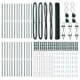 Reja con postes Verde 1 x 50 m Acero recubierto de PVC