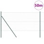 Reja con postes Verde 1.4 x 50 m Acero recubierto de PVC