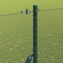 Reja con postes Verde 1.5 x 50 m Acero recubierto de PVC