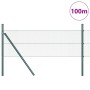 Reja con postes Verde 0.5 x 100 m Acero recubierto de PVC