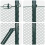 Reja con postes Verde 0.5 x 100 m Acero recubierto de PVC